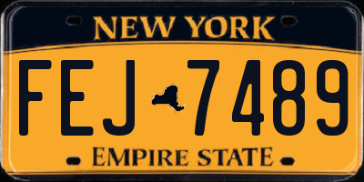 NY license plate FEJ7489