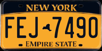 NY license plate FEJ7490