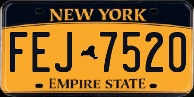 NY license plate FEJ7520