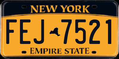 NY license plate FEJ7521