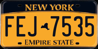NY license plate FEJ7535