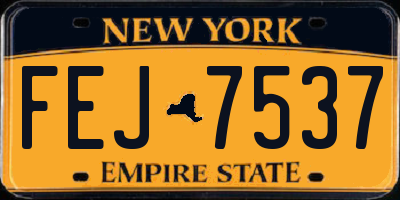 NY license plate FEJ7537