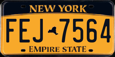 NY license plate FEJ7564