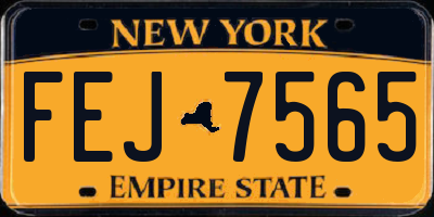 NY license plate FEJ7565