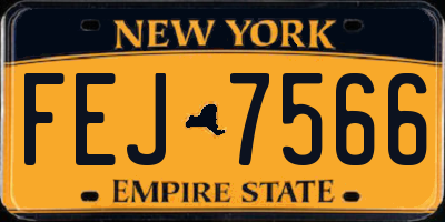 NY license plate FEJ7566