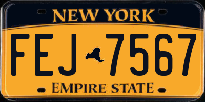 NY license plate FEJ7567