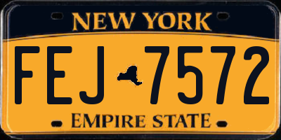 NY license plate FEJ7572