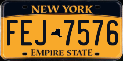 NY license plate FEJ7576