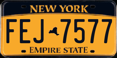 NY license plate FEJ7577