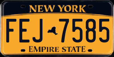 NY license plate FEJ7585