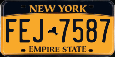 NY license plate FEJ7587
