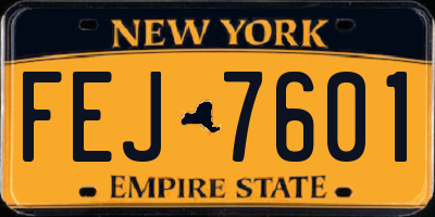 NY license plate FEJ7601