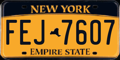 NY license plate FEJ7607