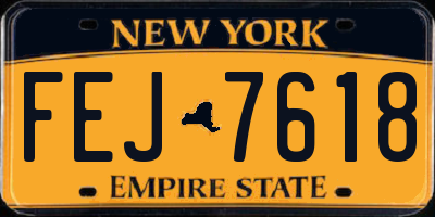 NY license plate FEJ7618