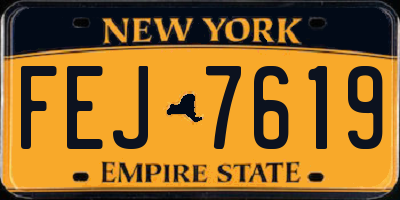 NY license plate FEJ7619