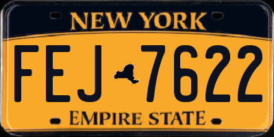 NY license plate FEJ7622