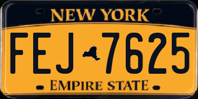 NY license plate FEJ7625