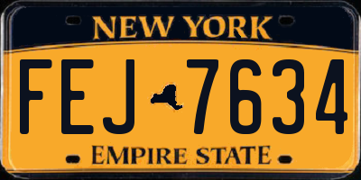 NY license plate FEJ7634