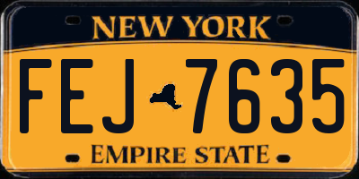 NY license plate FEJ7635
