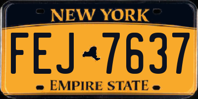 NY license plate FEJ7637