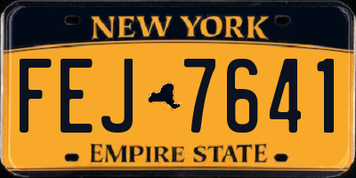 NY license plate FEJ7641