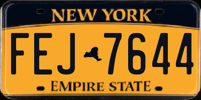 NY license plate FEJ7644