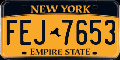 NY license plate FEJ7653