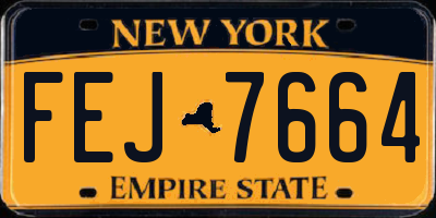NY license plate FEJ7664