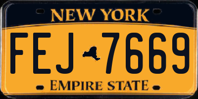 NY license plate FEJ7669