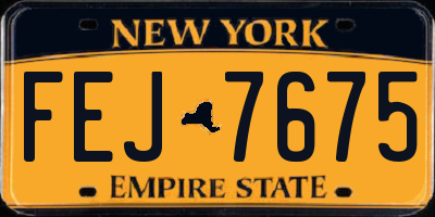 NY license plate FEJ7675