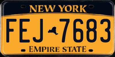 NY license plate FEJ7683