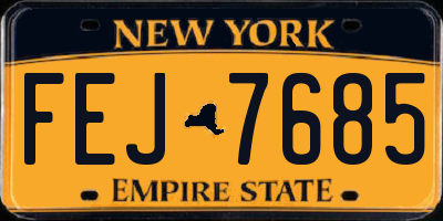 NY license plate FEJ7685