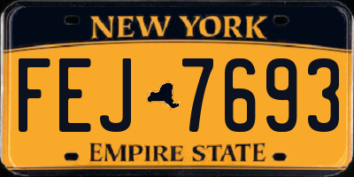 NY license plate FEJ7693