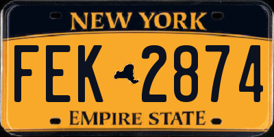 NY license plate FEK2874