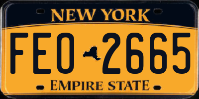 NY license plate FEO2665
