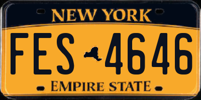 NY license plate FES4646