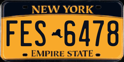 NY license plate FES6478