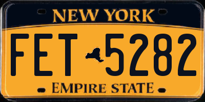NY license plate FET5282