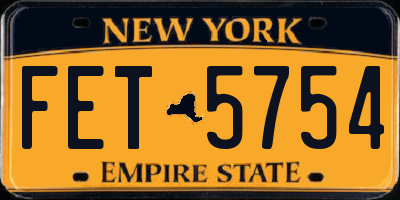 NY license plate FET5754