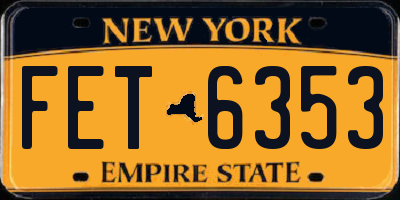 NY license plate FET6353