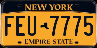 NY license plate FEU7775