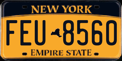 NY license plate FEU8560