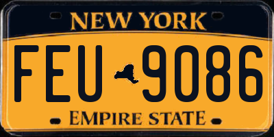 NY license plate FEU9086