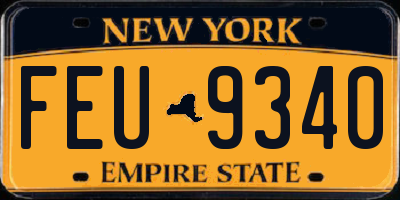 NY license plate FEU9340