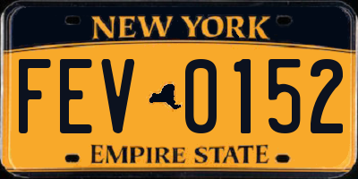 NY license plate FEV0152