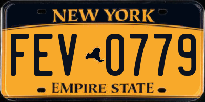 NY license plate FEV0779
