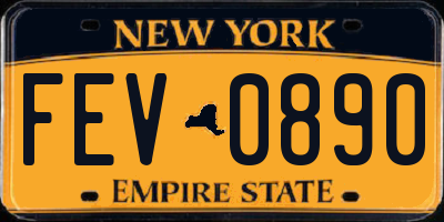 NY license plate FEV0890