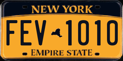 NY license plate FEV1010