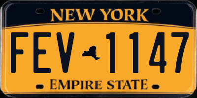 NY license plate FEV1147