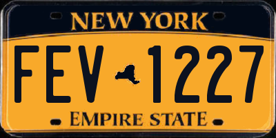 NY license plate FEV1227